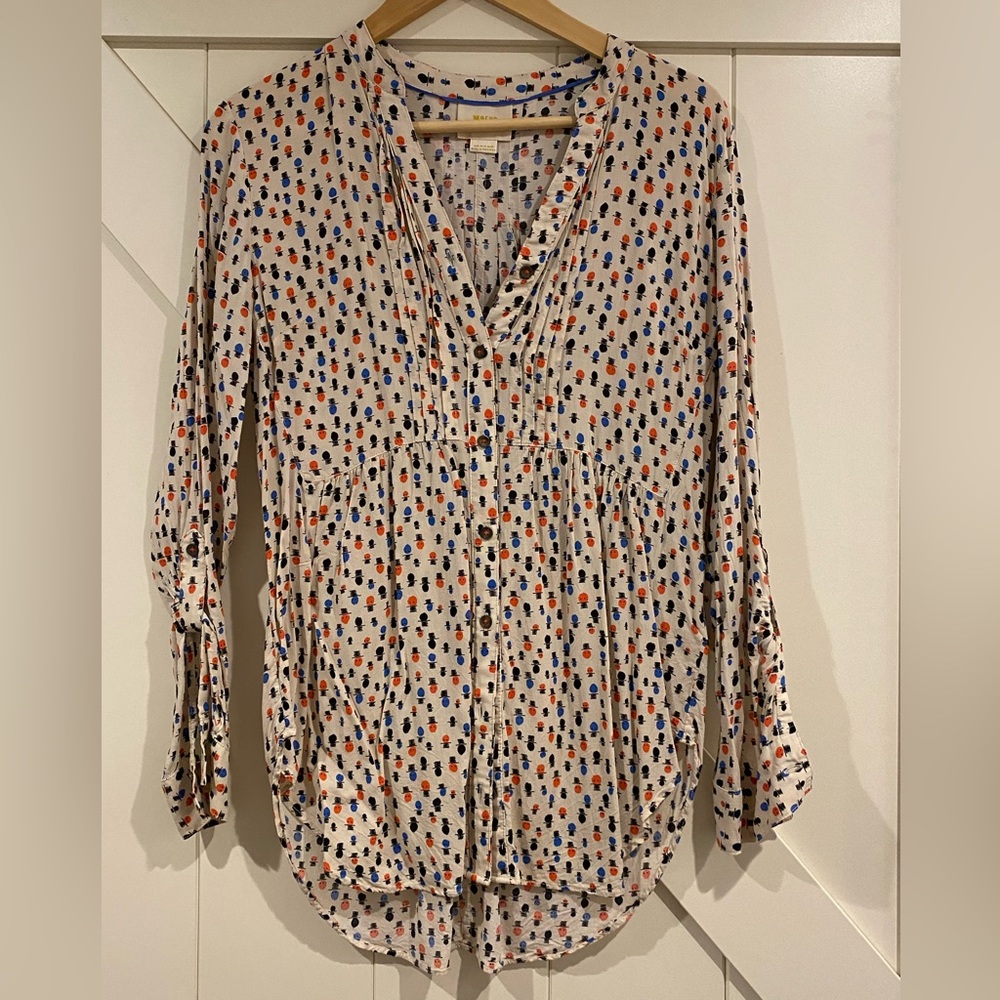 Anthropologie Calia Tunic Button front Shirt by Maeve